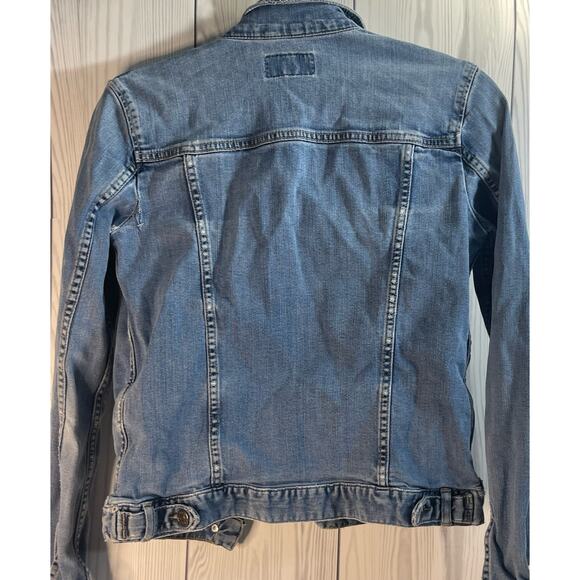Fat Face Women’s Distressed Blue Denim Jacket Size 4 - Picture 4 of 9